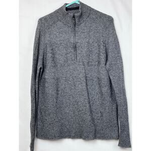 Smartwool Men's Size Large Gray 1/4 Zip Merino Wool Blend Long Sleeve Sweater
